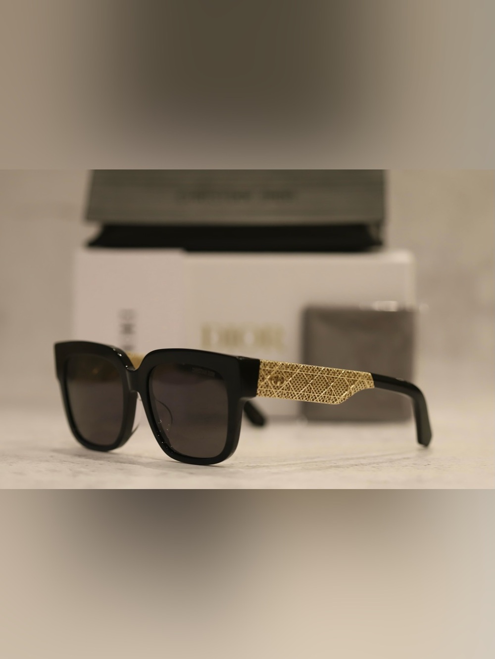 Dior Women’s Black Square DioRésille Sunglasses NWT